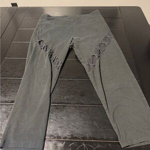 Victoria's Secret Sport black Capris with Side Detailing size large